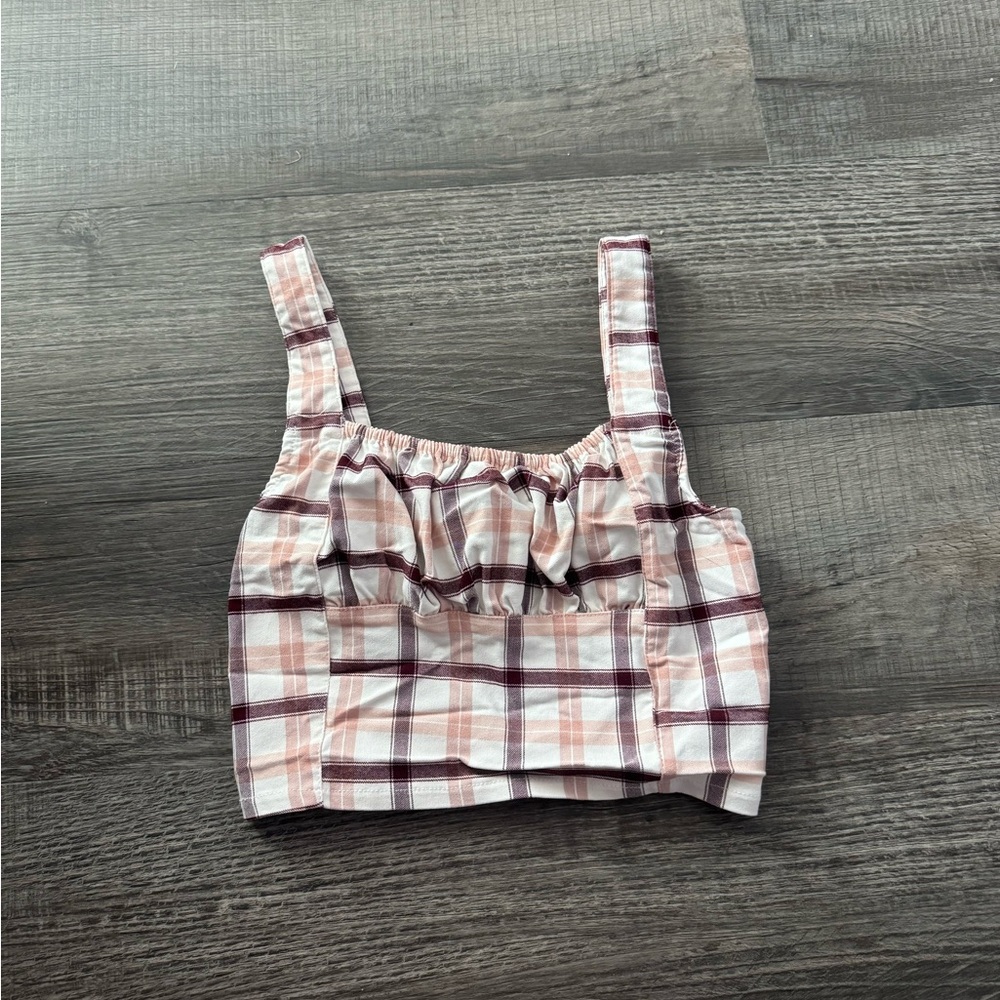 Plaid Crop Top with Straps